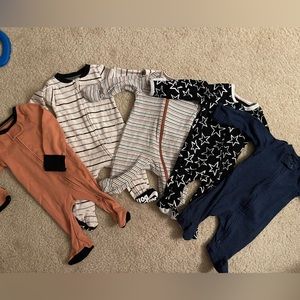BABY BOY NEWBORN SLEEPER FOOTIE 5 PACK BUNDLE